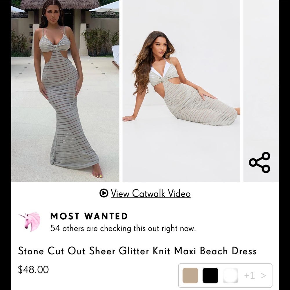 Stone glitter cut out maxi dress